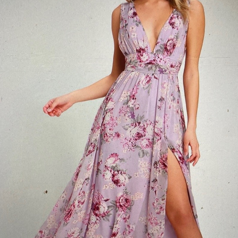 Lavender Floral Maxi Dress